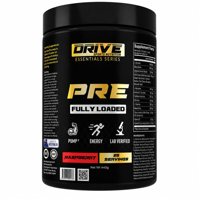 Drive Sports Nutrition Pre- Fully Loaded- 25 Serves