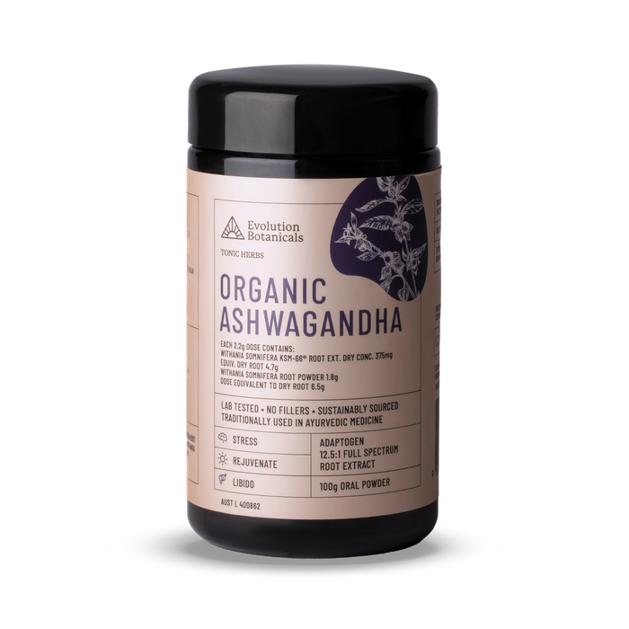 Evolution Botanicals Certified Organic Ashwagandha 100g