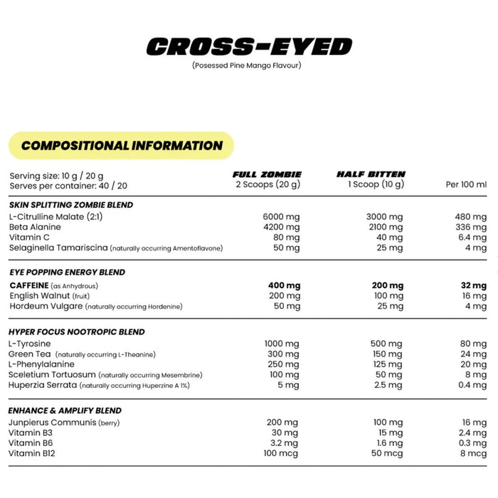 Zombie Labs Cross-Eyed Extreme Stimulant Pre-Workout
