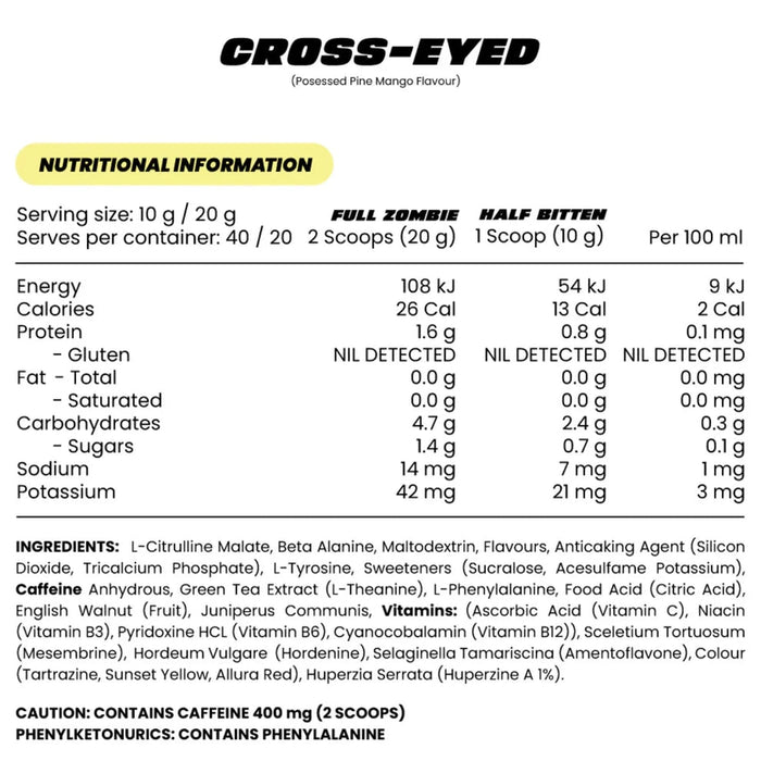 Zombie Labs Cross-Eyed Extreme Stimulant Pre-Workout
