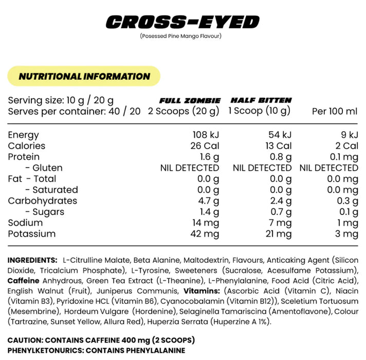 Zombie Labs Cross-Eyed Extreme Stimulant Pre-Workout