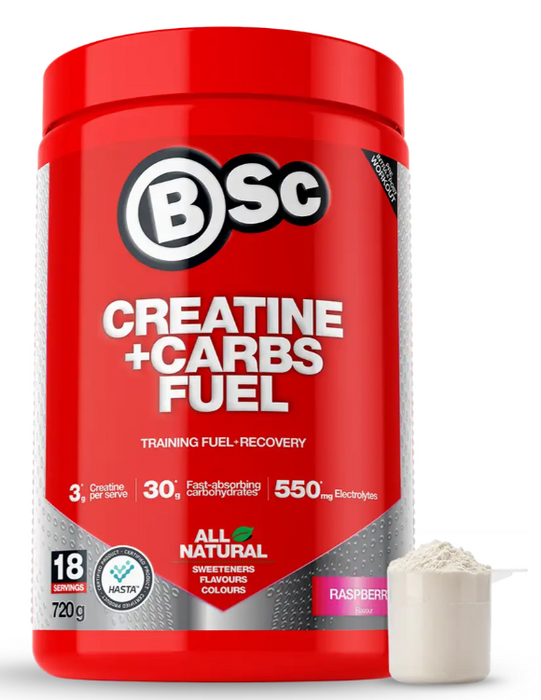 Body Science BSC Creatine + Carbs Fuel- 720g- Raspberry