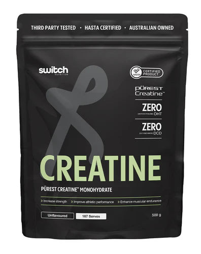 switch nurtitrion creatine purest monohydrate black bag