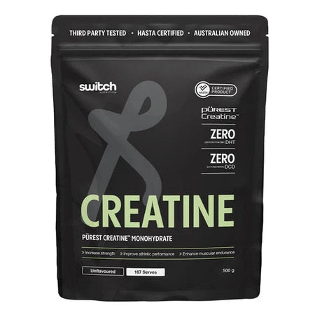 switch nurtitrion creatine purest monohydrate black bag